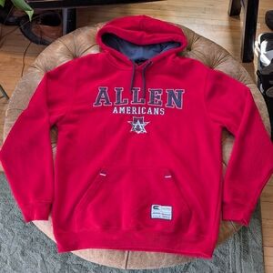 Allen Americans ECHL Colosseum Hockey Hoodie Red Pullover Drawstring Size Large